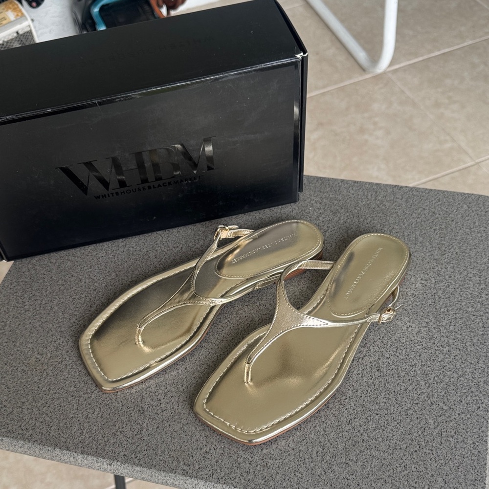 White House Black Market Metallic Sandals